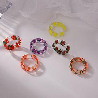 Fruit Print Transparent Acrylic Ring