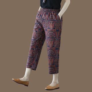 Print Cropped Tapered Pants
