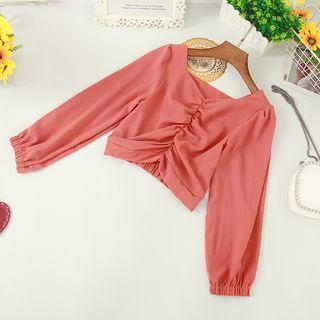 Square-neck Long-sleeve Crop Top
