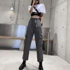 Cargo Jogger Pants / Short-sleeve Cropped T-shirt / Cropped Tank Top / Set