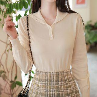 Two-way Buttoned Knit Top