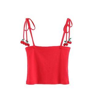 Cherry Detail Spaghetti Strap Top
