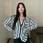 Striped Shirt / Straight-leg Pants