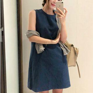 Sleeveless Cotton Linen Shift Dress