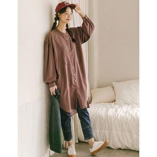 Dip-back Patterned Shirtdress