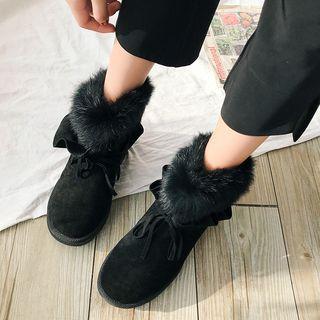 Tie-front Snow Short Boots