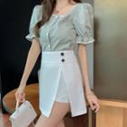Button-up Layered A-line Skirt