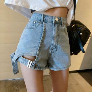 Denim Irregular Wide-leg Shorts