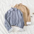 Contrast Cuff Panel Long Sleeve Shirt