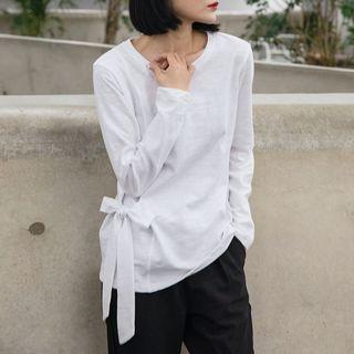 Tie-side Long-sleeve T-shirt