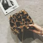 Leopard Print Furry Bucket Bag