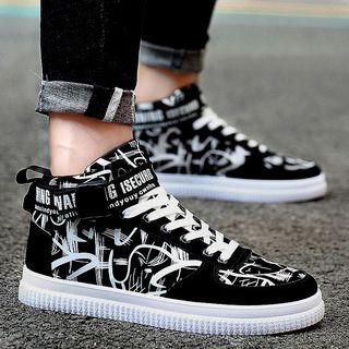 High Top Lace-up Canvas Sneakers