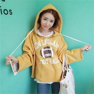 Drawcord Graphic Oversized Hoodie