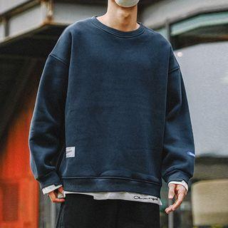 Mock Two-piece Lettering Sweatshirt / Hoodie