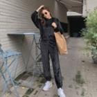 Velour Set: Drawstring Hoodie + Sweat Pants