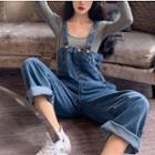 Wide-leg Denim Jumper Pants As Shown In Figure - One Size