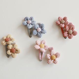 Plaid Flower Hair Clip