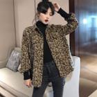 Leopard Pattern Button Jacket Leopard - One Size
