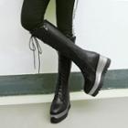Lace-up Platform Wedge Knee-high Boots