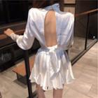 Set: Backless Blouse + A-line Skirt