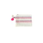 Pompom Fringed Woven Clutch