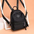 Oxford Cloth Star Accent Backpack Black - One Size