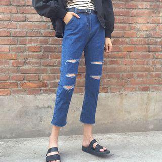High Waist Ripped Jeans