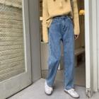 Retro Washed Straight-cut Pants