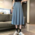 Plain Pleated A-line Midi Skirt