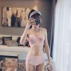 Letter Embroidered Velvet Bikini