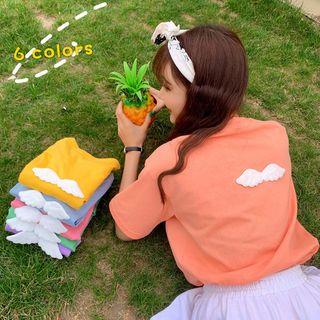 Elbow-sleeve Wing Detail T-shirt
