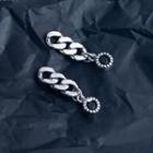 Chunky Chain Sterling Silver Dangle Earring 1 Pair - Silver - One Size