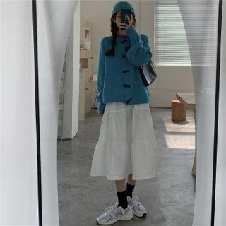 Toggle Cardigan/ Layered A-line Skirt