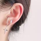 Star Rhinestone Alloy Dangle Earring 1 Pc - Silver - One Size