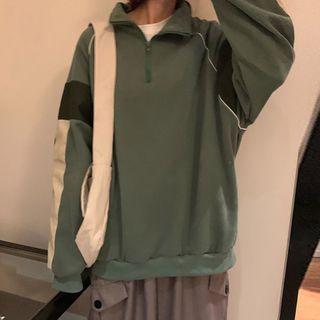 Half-zip Color Block Sweatshirt