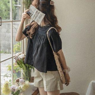 Lace-trim A-line Blouse