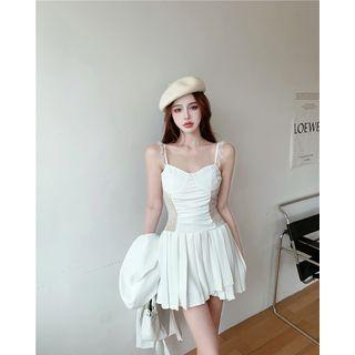 Strappy Pleated A-line Dress / Blazer