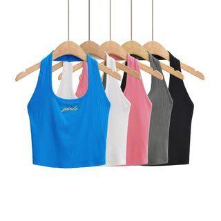 Halter Lettering Tank Top