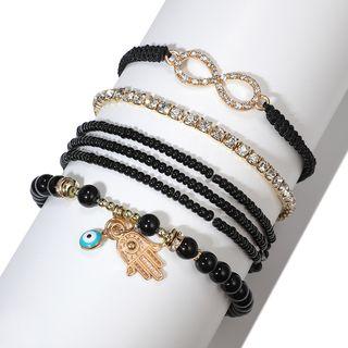 Set Of 6: Bead Bracelet (assorted Designs) 6953 - One Size