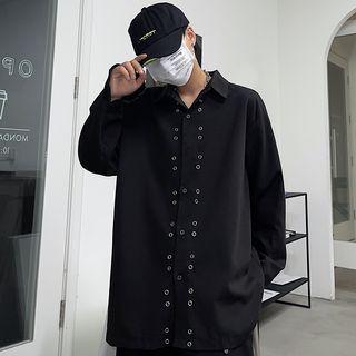 Long-sleeve Studded Oversized Shirt
