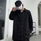 Long-sleeve Studded Oversized Shirt