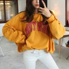 New York Text Print Oversized Sweatshirt