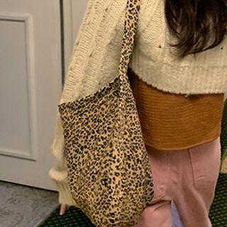 Drawstring Leopard Hobo Bag
