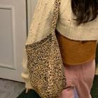 Drawstring Leopard Hobo Bag