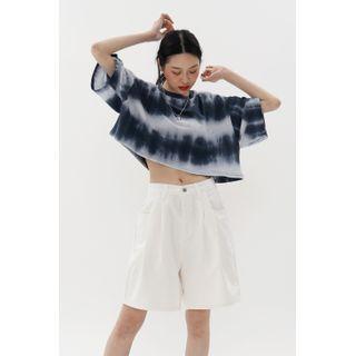 Textured Dyed Cropped T-shirt