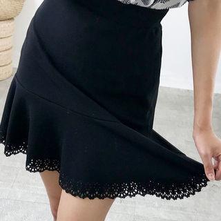 Openwork-hem A-line Skirt