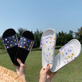 Flower Print Slide Sandals