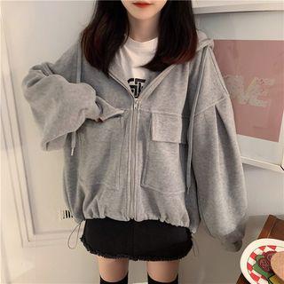 Front Pocket Hooded Zip Jacket