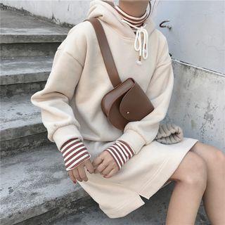 Striped Mock-two Hooded Sweatshirt