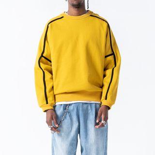 Contrast-trim Round-neck Sweatshirt